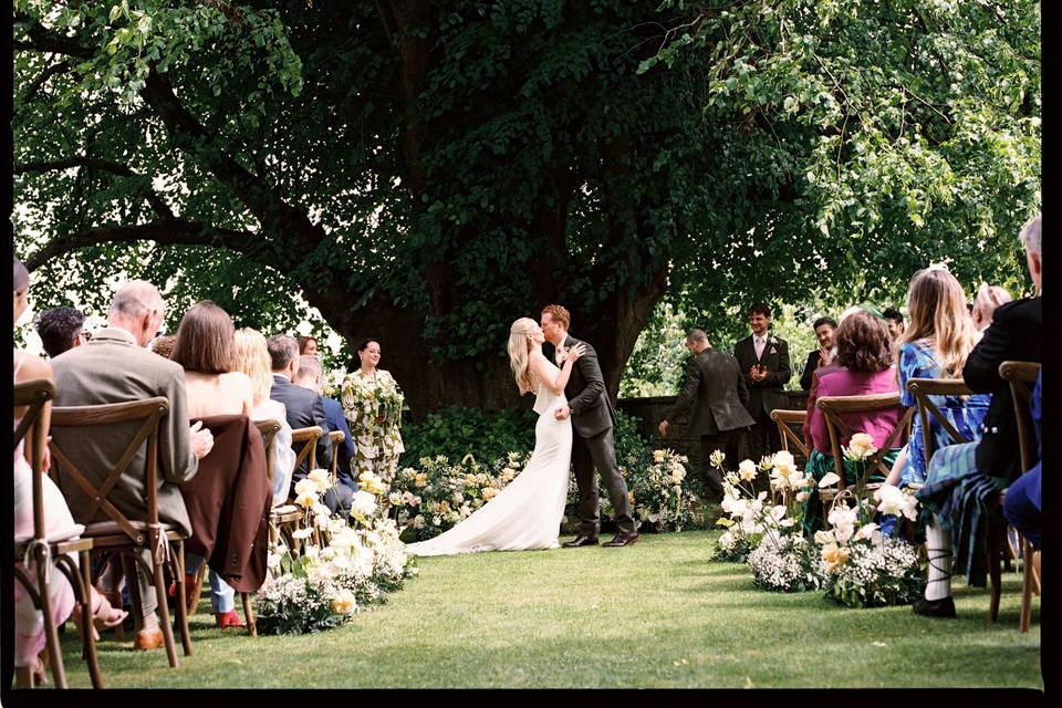 Couple wedding ceremony