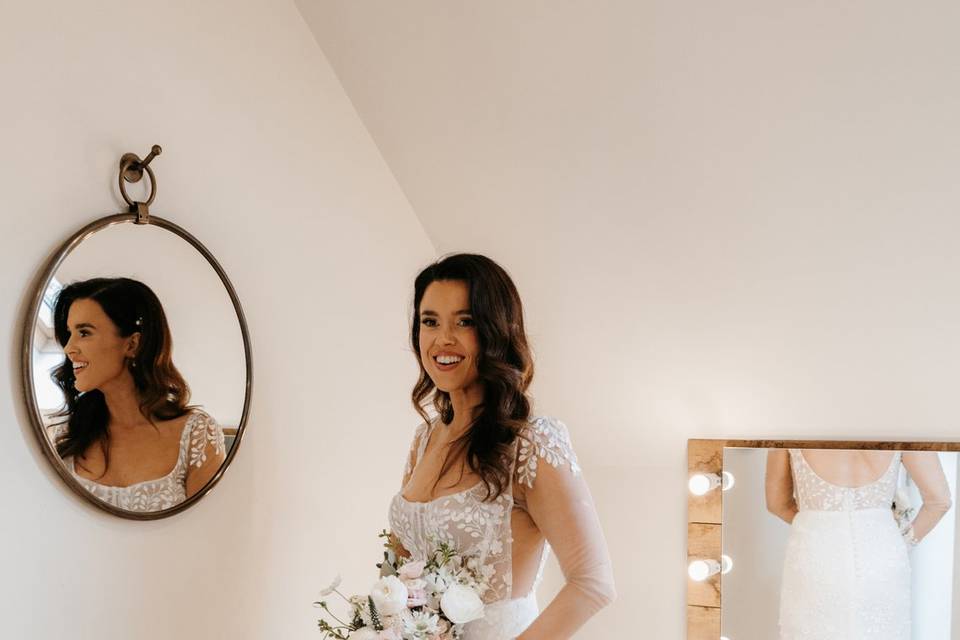 Bride with her bouquet