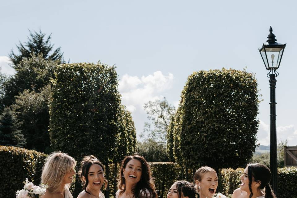 Bride and bridesmaids
