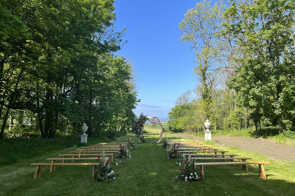 Ceremony with sea view