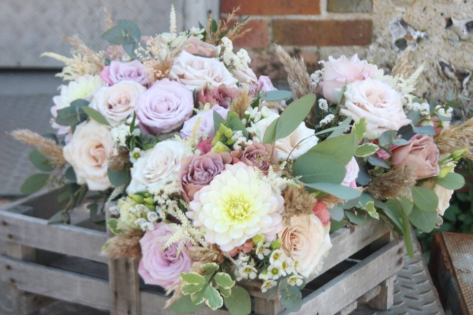 Trio of bridal bouquets