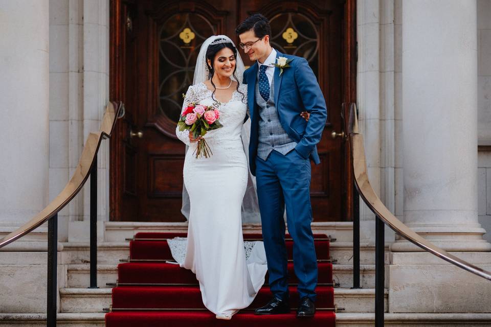 Couple on stairs