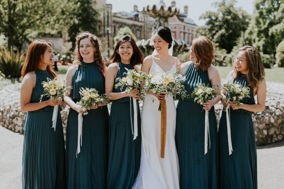 Bridal Party in the park