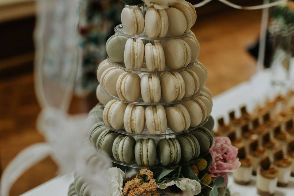 Wedding macaron tower