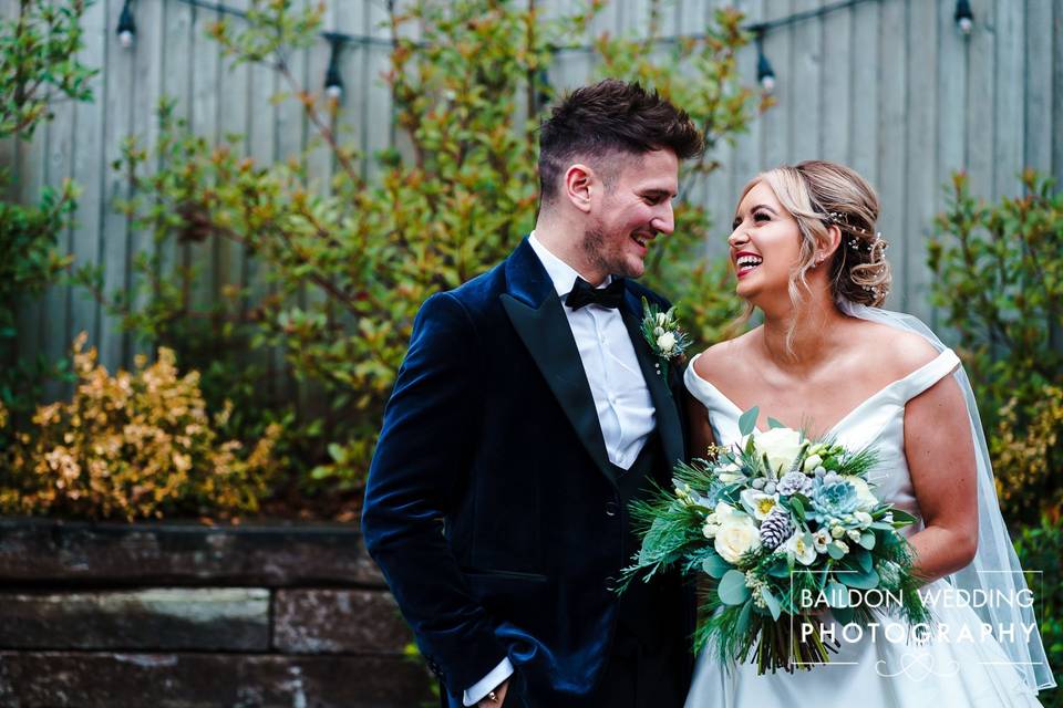 Bride and Groom winter wedding