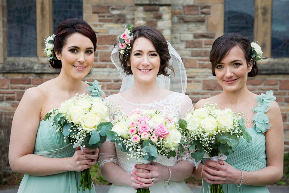 Beautiful bride & bridesmaids