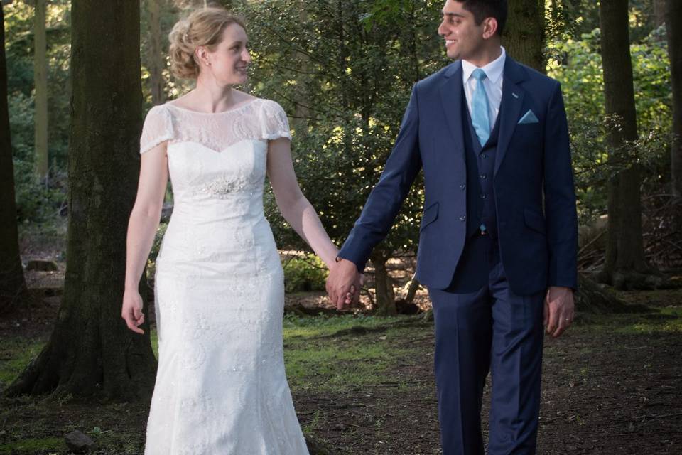 Woodland wedding walk