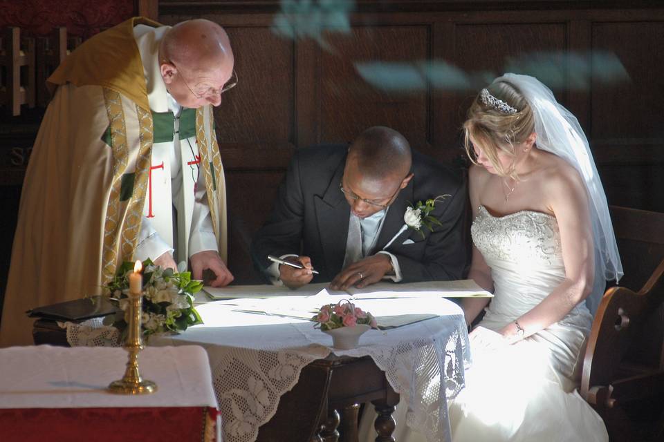 Signing the register