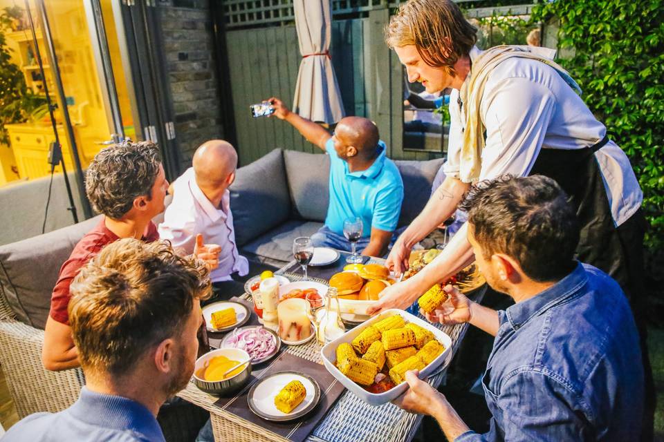 Garden BBQ set up