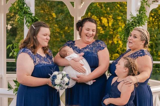 Bridesmaids sharing a laugh
