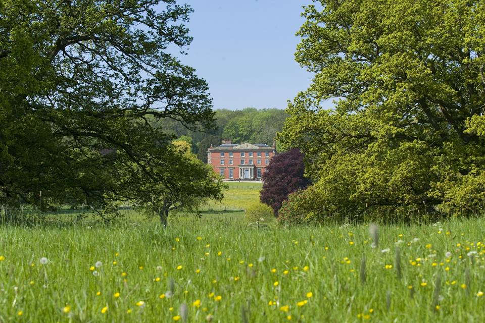 Homme House viewed from the historic parkland estate