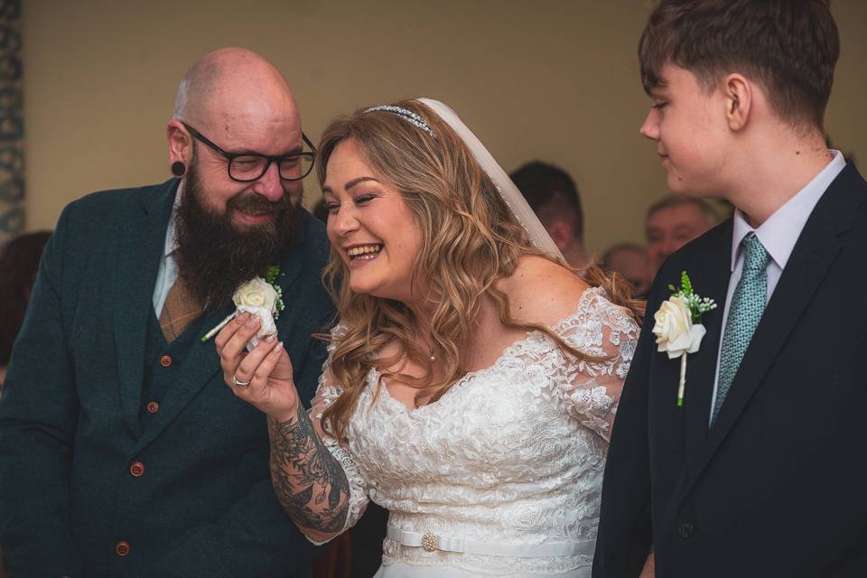 Just married together