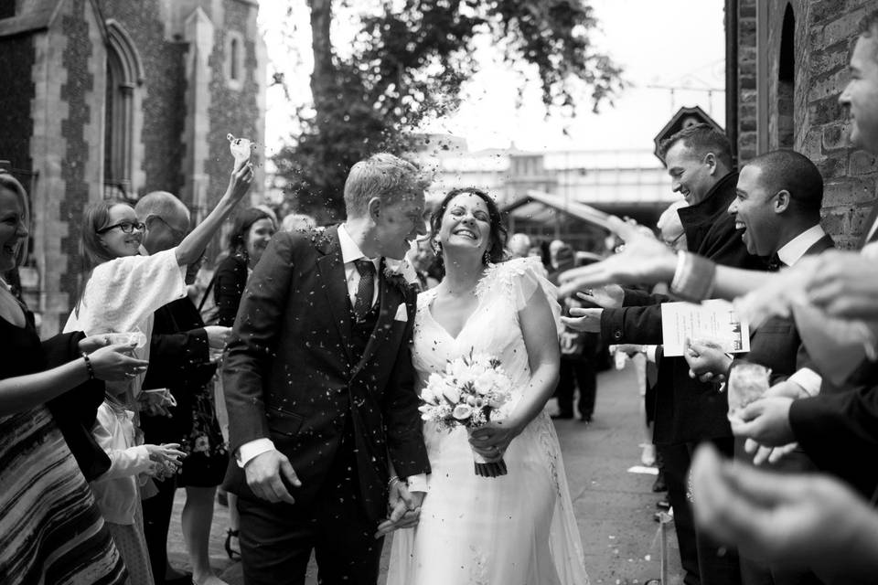 Newlyweds emerge - UK Wedding Photography