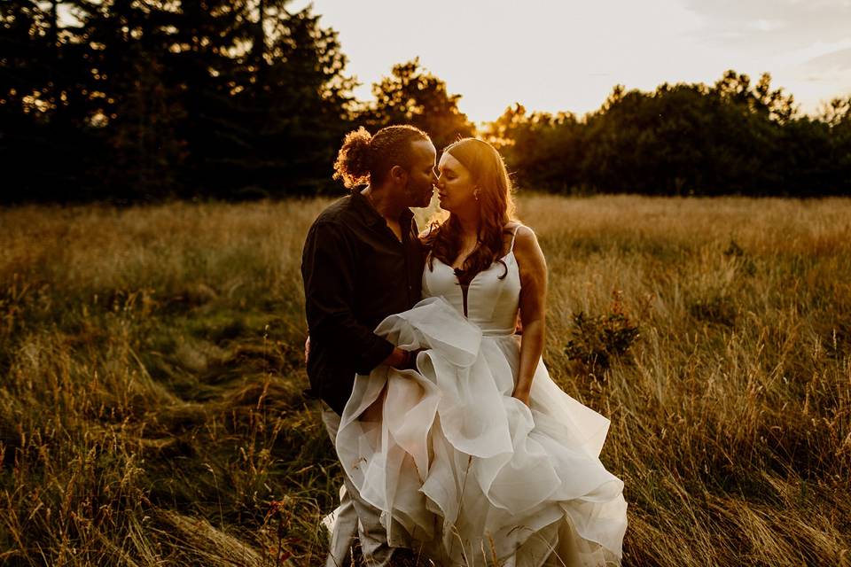 Bride and Groom at Oak Tree of