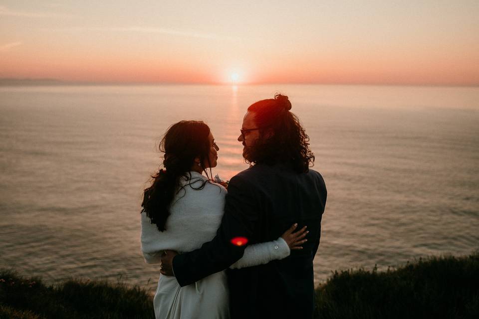 Irish cliff top Elopement