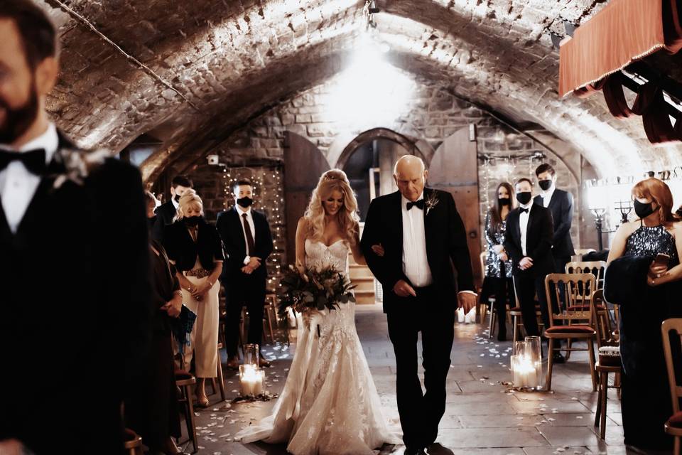 Bride and father aisle
