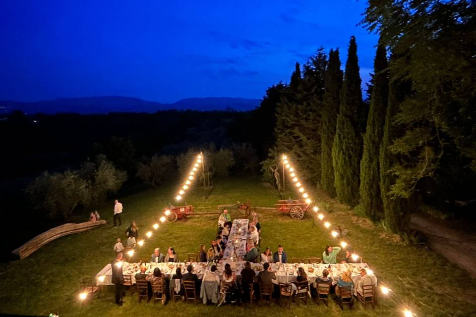 Wedding dinner outside