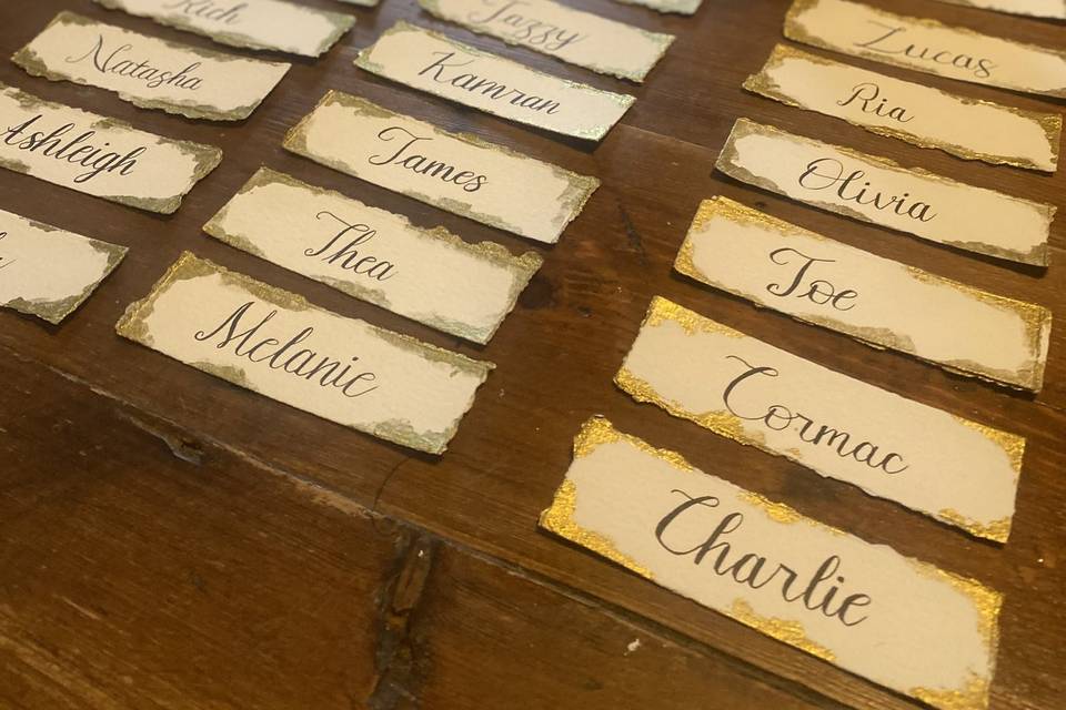 Brush Calligraphy Name Cards