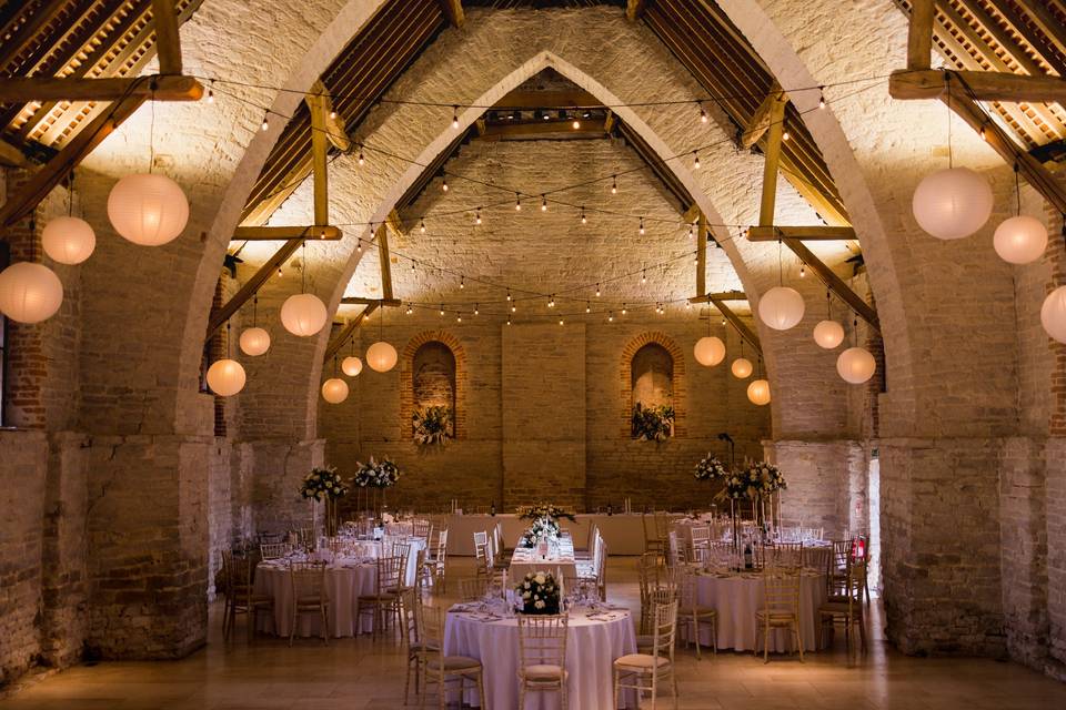 Tythe barn ready for wedding