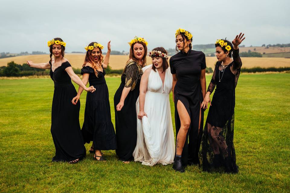 Bridesmaids know how to party!