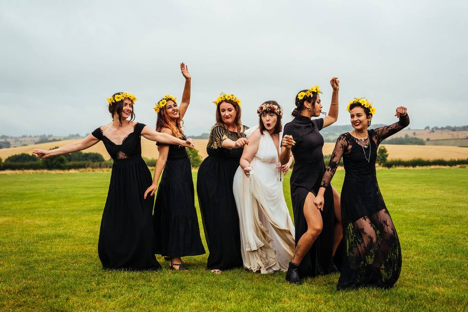 Bridesmaids know how to party!