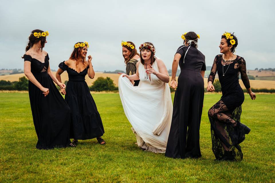 Bridesmaids know how to party!