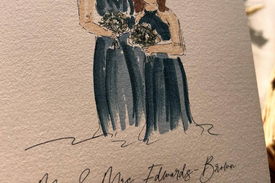 Bridesmaids in blue