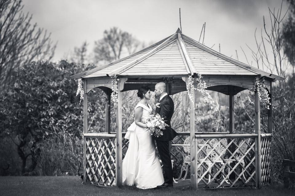 Romantic gazebo ceremony