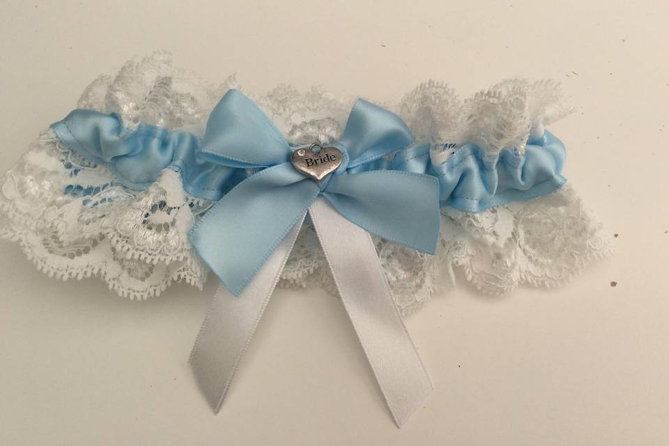 Something blue charm garter