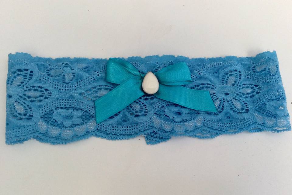 Aqua blue garter