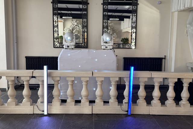 White disco set up