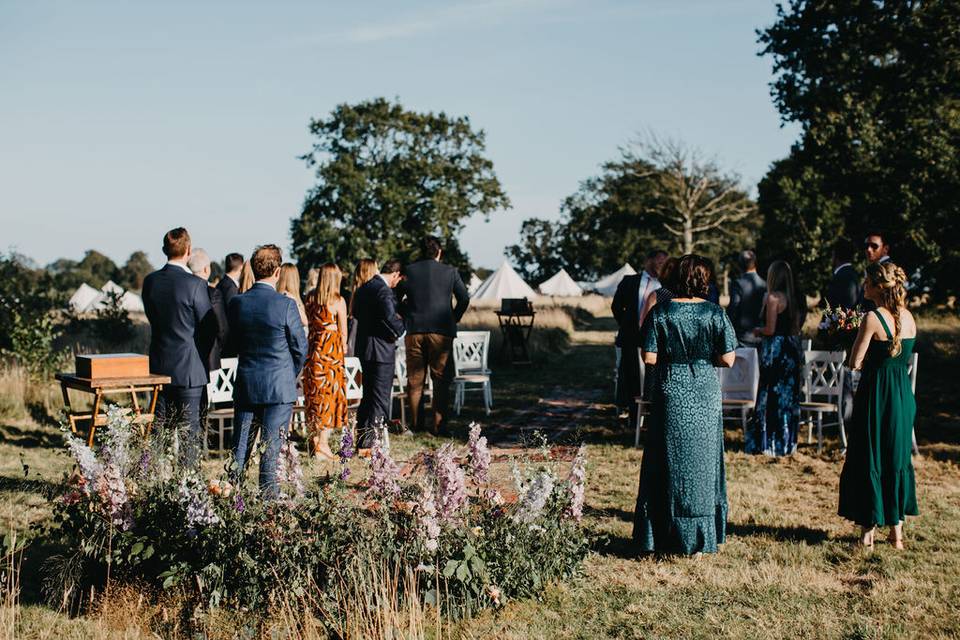 Meadow view of clamping