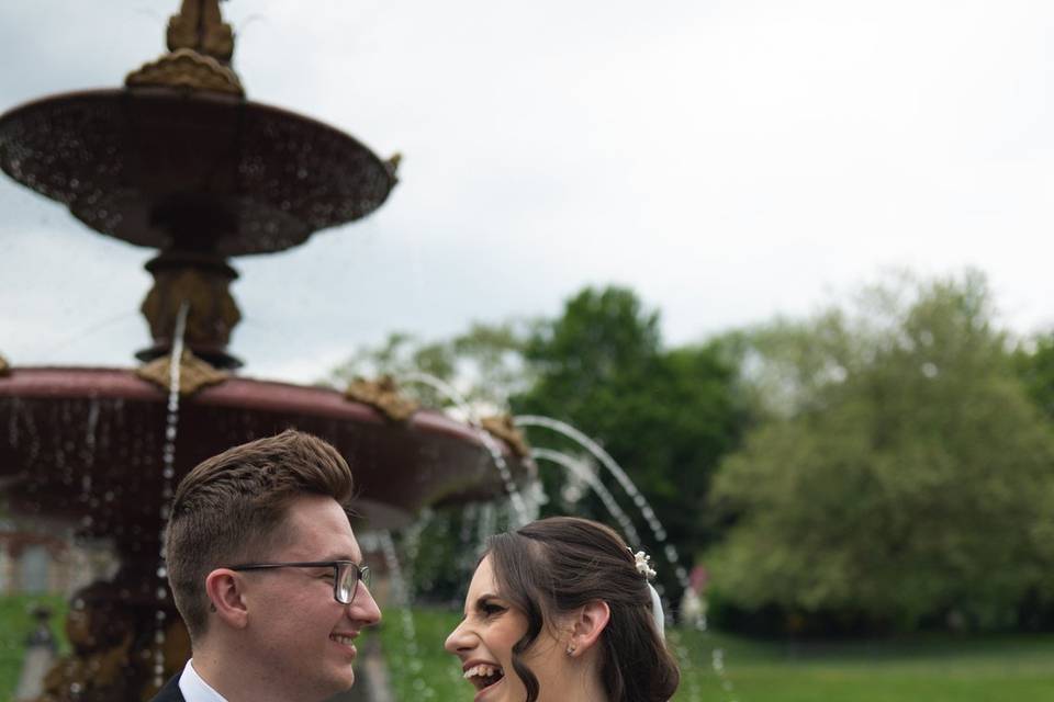 Laughter by the fountain