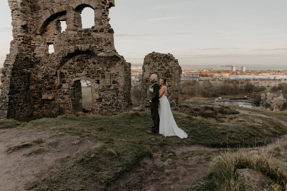 Elopement on sunrise