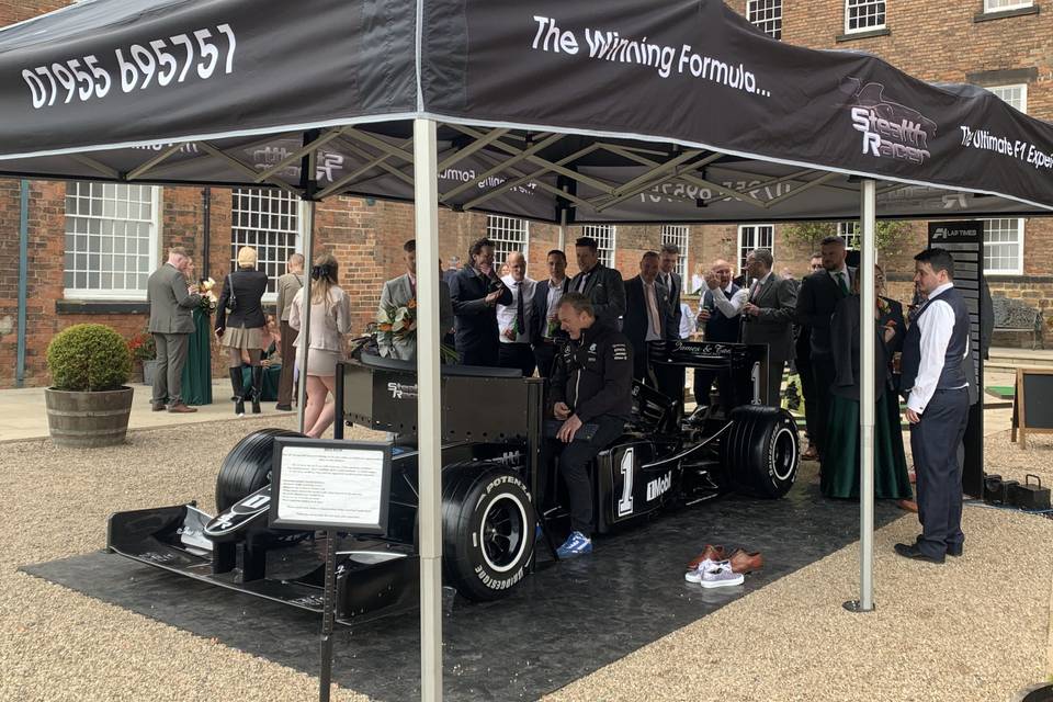 Outdoor wedding - car parked