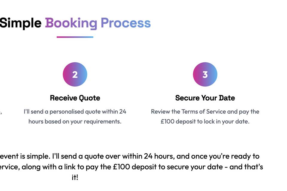 Simple booking process
