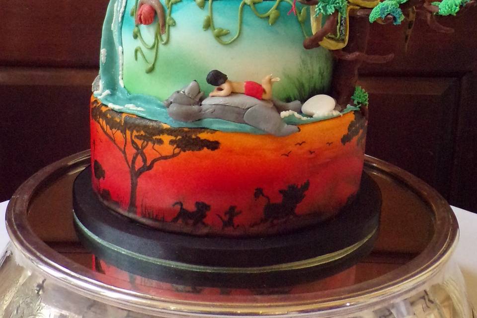 Disney themed wedding cake