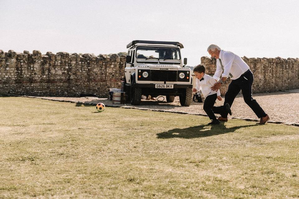 Defender at a wedding