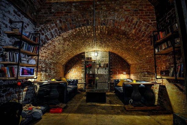 Quiet seating areas in bar