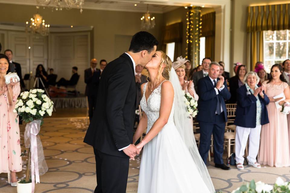 First kiss at Rudding Park