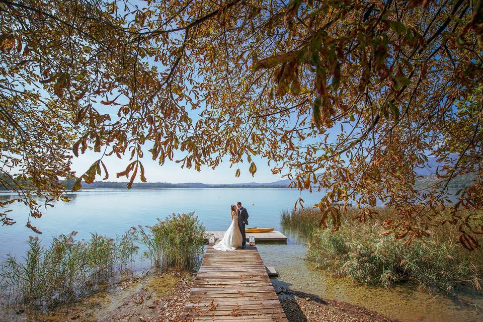 Couple by the lake