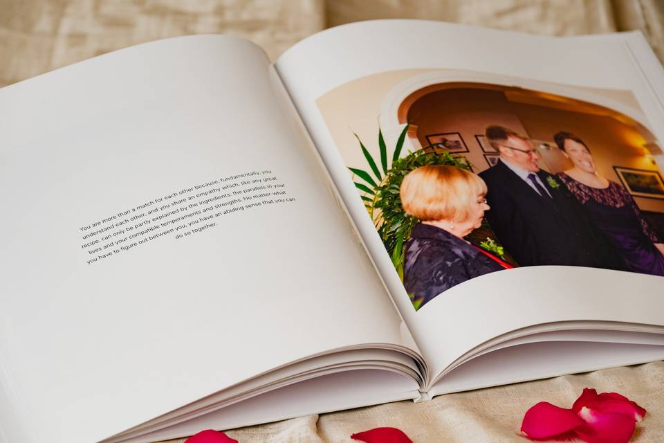 Wedding photo book text