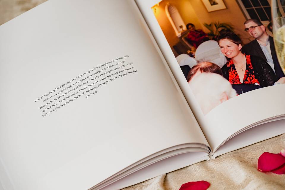 Wedding photo book writing