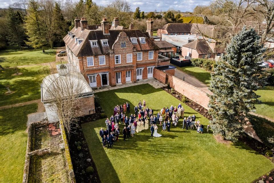 Drone wedding photo