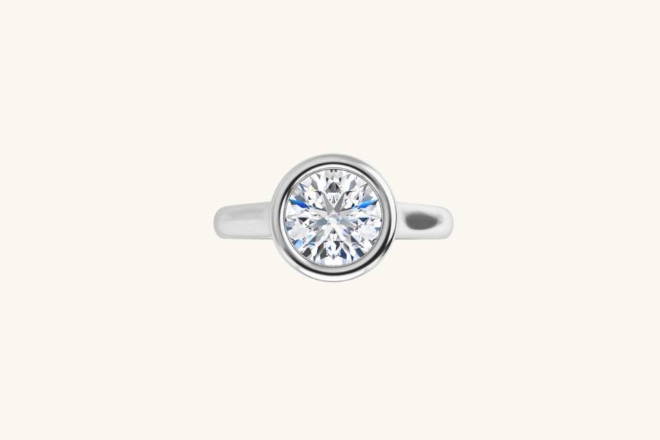 Bezel Set Round Solitaire Ring