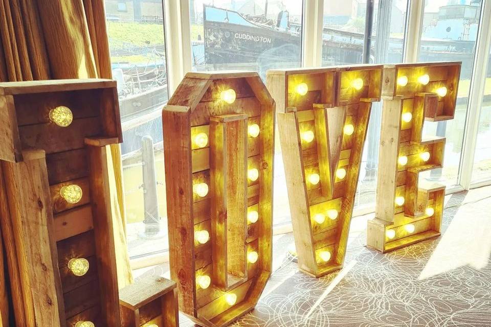 Our Rustic LED Love Letters