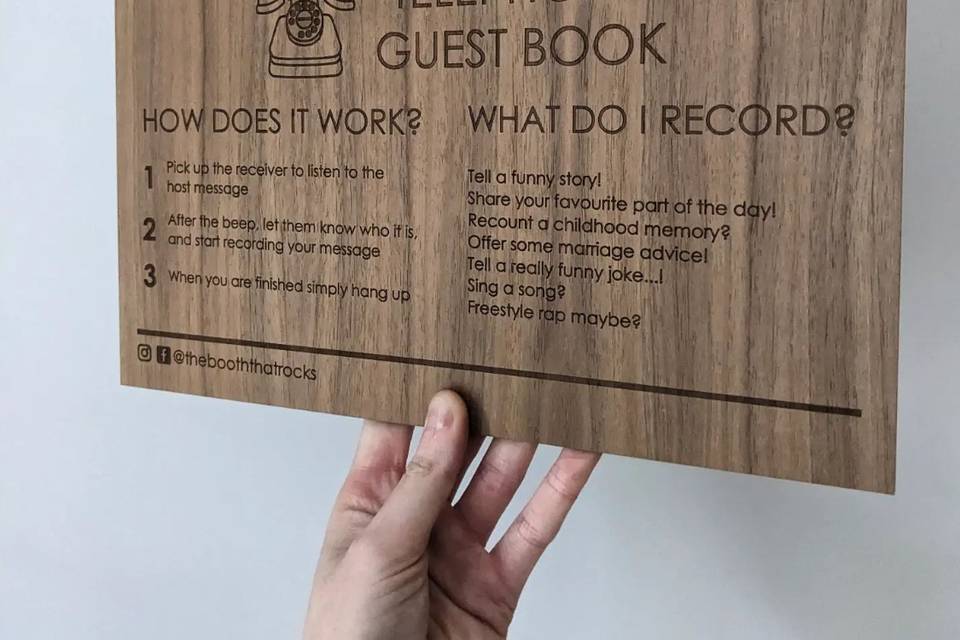 Telephone Guest Book Signage