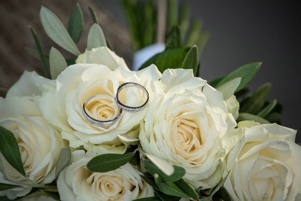 The bride and groom rings