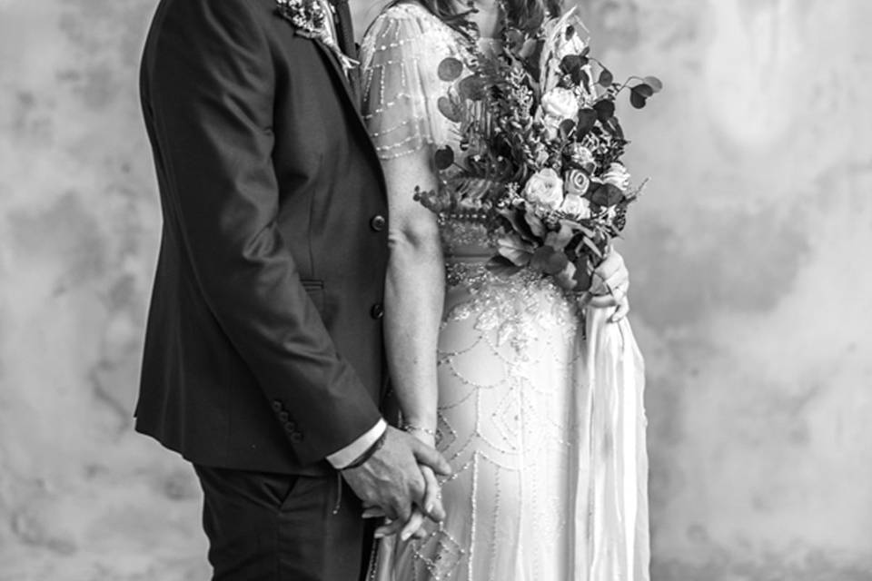 Black and White wedding photo