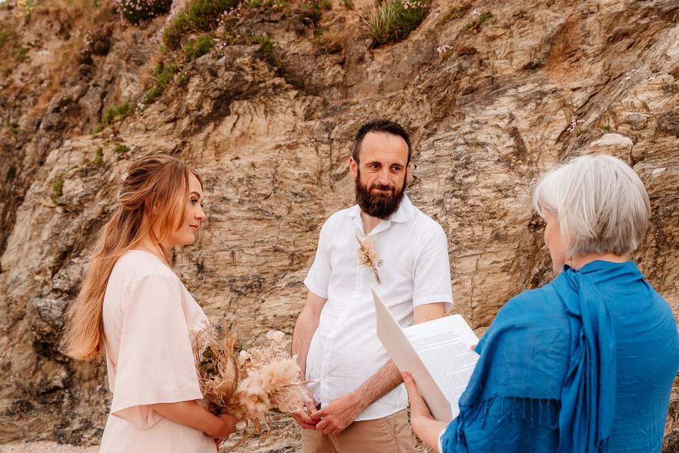 On the beach for a vow renewal